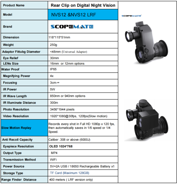 Visor nocturno Scopemate NVS12 IR 940nm - Imagen 6